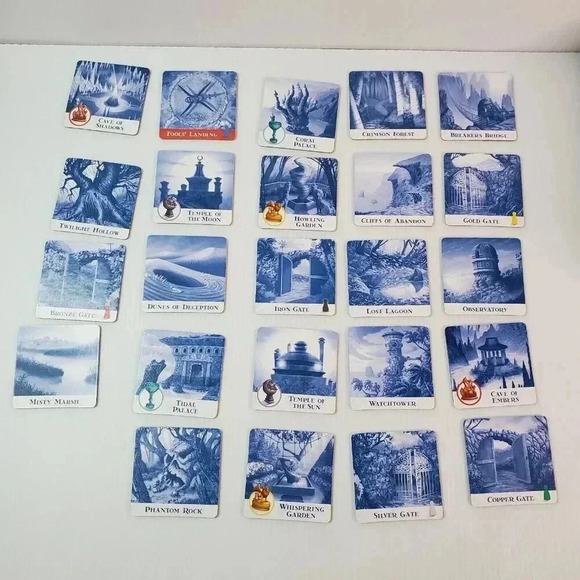 Forbidden Island Game Replacement Parts - 24 Double Sided Island Tiles Used - Picture 2 of 5